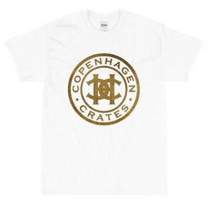 Gold Logo (T-SHIRT) | Copenhagen Crates | Copenhagen Crates Exclusive Limited Vinyl 12" Wax Record Underground Rap Hiphop Hip Hop
